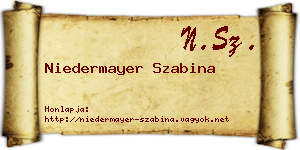 Niedermayer Szabina névjegykártya